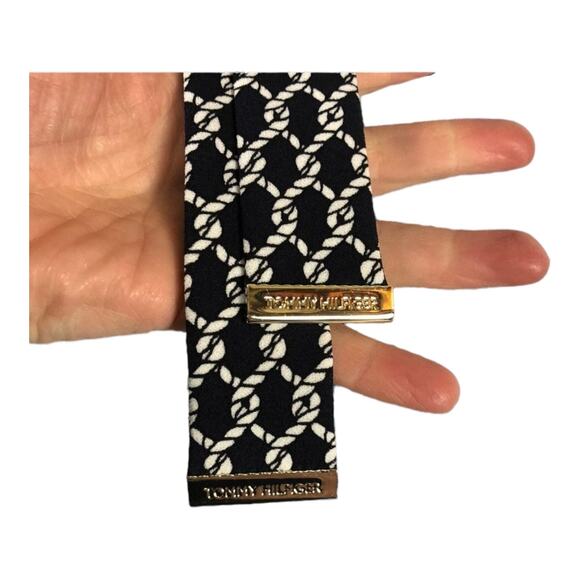 Tommy Hilfiger Rope-Print Belted crop sleevless navy & white Jumpsuit size 8 - Picture 8 of 12